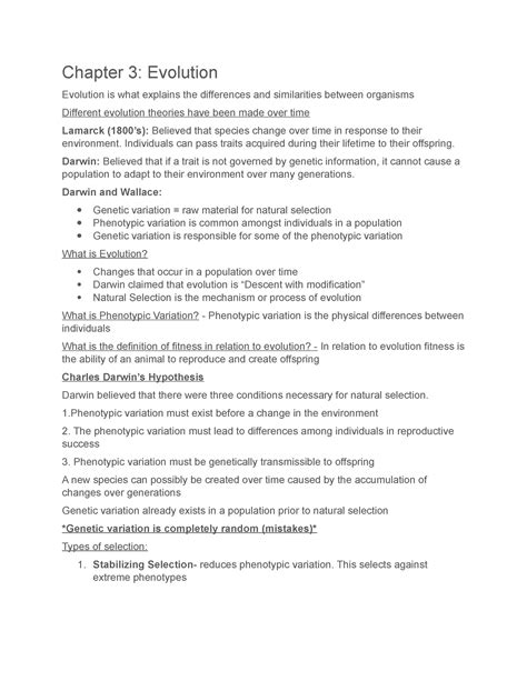 SLCC BIOL1610 Chapter 3 Notes Chapter 3 Evolution Evolution Is What