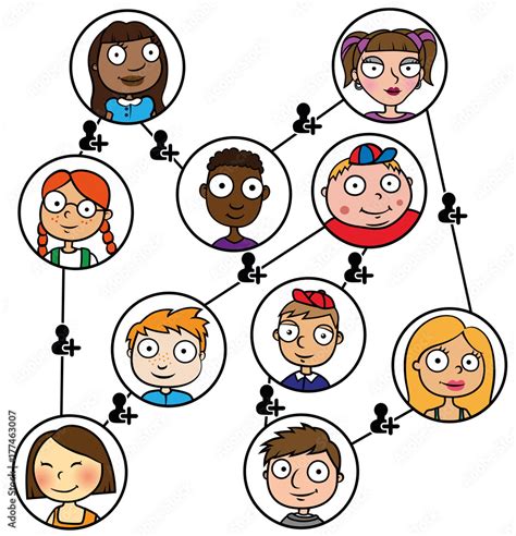 Cartoon Vector Illustration Of Children Who Communicate And Make