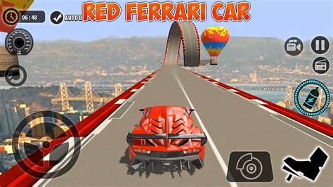 Impossible Car Tracks 3D Red Sport Ferrari Car Driving Impossible