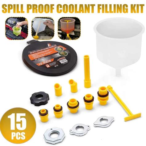 15Pcs Plastic Filling Funnel Spout Pour Oil Tool Spill Proof Coolant