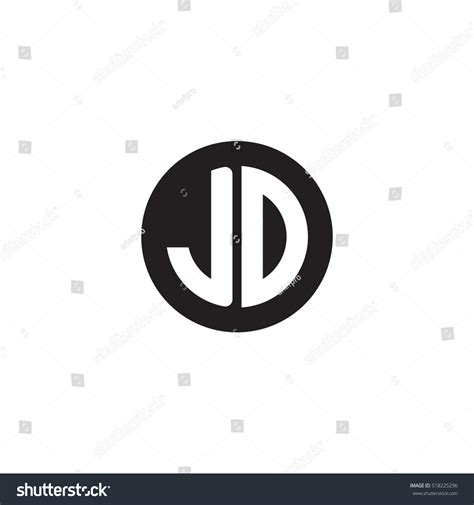 Initial Letters Jd Circle Shape Monogram Stock Vector Royalty Free