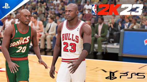 Nba 2k23 Ps5 4k Gameplay 95 96 Seattle Supersonics Vs 95 96 Chicago