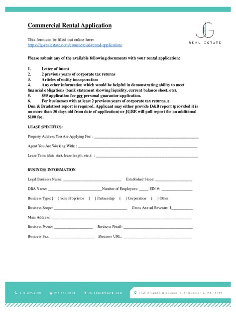 Fillable Online Commercial Rental Application Loopnet Fax Email