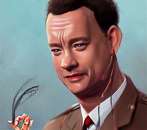 Tom Hanks As Forrest Gump Wearing A Shrimp Necklace Stable Diffusion