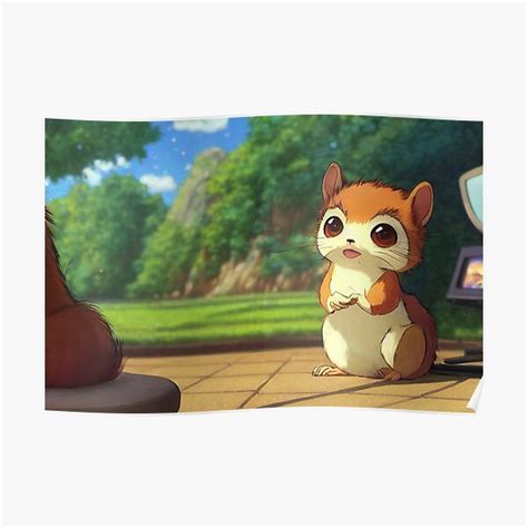 Brown Squirrel Anime Style Poster For Sale By Petshelter Redbubble