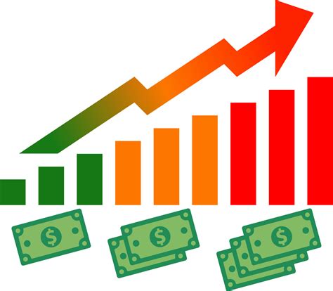 Money Inflation Illustration Graph Arrow With Stacked Cash For Inflation Illustration