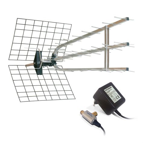 Antenne d extérieur trinappe amplifiée 45 dB 694 MHz