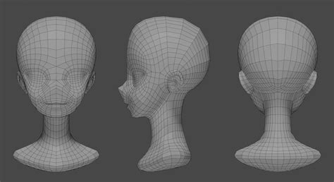 Low-poly anime girl head free 3D model | CGTrader