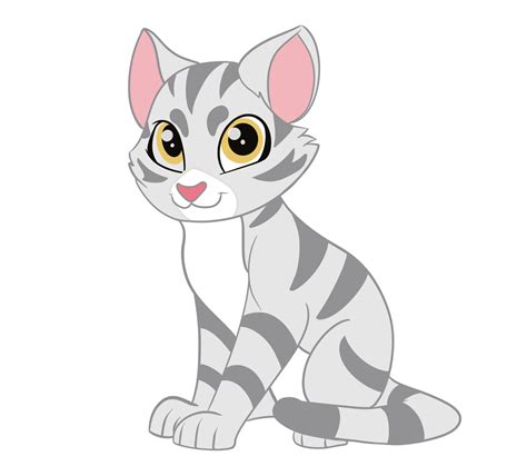 The Lovely American Shorthair Cat Cute Pink Nose And Ears And Large Eyes Sit With A Good