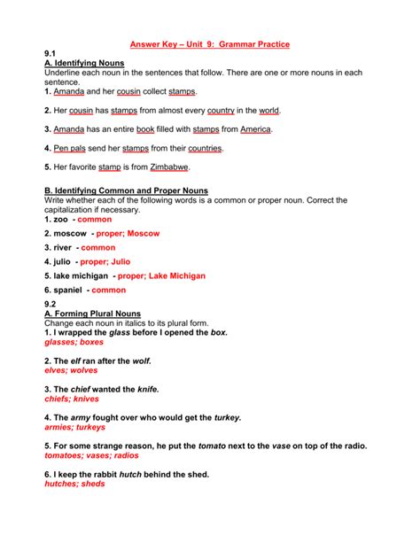 Grammar And Language Workbook Answer Key Grade 7 Grade Answe