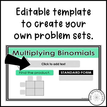 Multiplying Binomials Activity Box Method Digital Practice By The