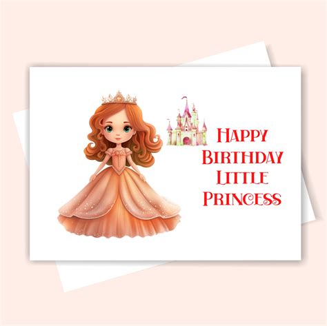 Printable Princess Birthday Card, Little Princess Birthday Card ...