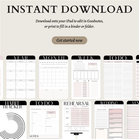 40 Page Complete Digital Wedding Planning Template Printable Editable