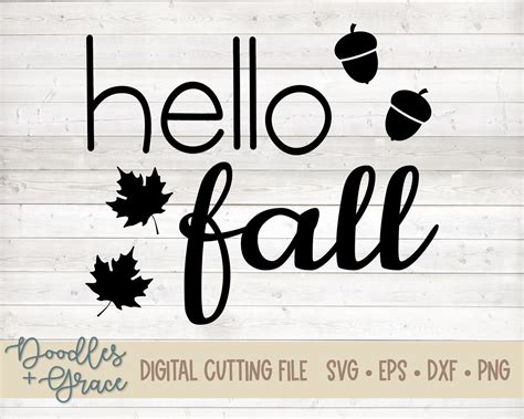 Hello Fall Svg Autumn Svg Fall Stencil Cricut Silhouette Etsy