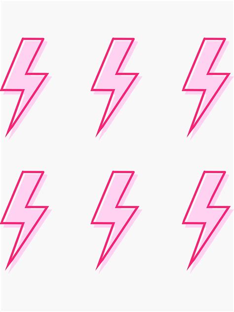 Pink Lightning Bolt Sticker Pack Sticker For Sale By Flinning Redbubble