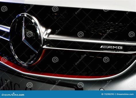 Mercedes Benz Sign Close-Up. Editorial Image - Image of yellow, sign: 73290295