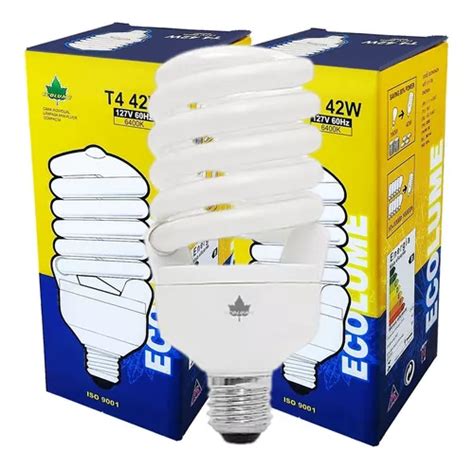 Lámpara fluorescente compacta en espiral 42 W T4 127 V E27 luz