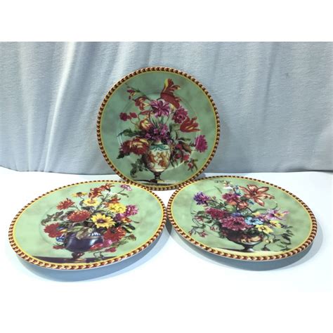 I Godinger Email De Limoges Decore L Marino Plates Floral