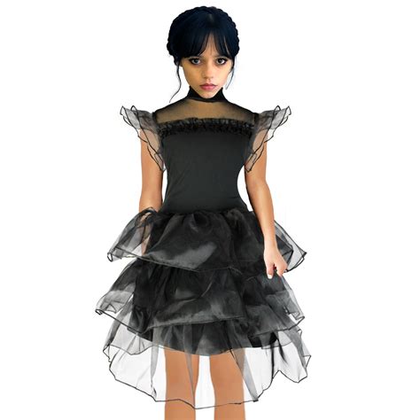 Fantasia Wandinha Addams Vestido De Baile Infantil Luxo