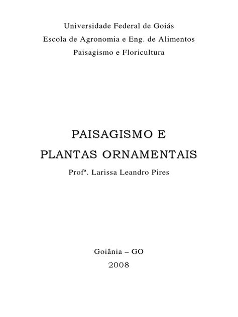 PDF Paisagismo E Plantas Ornamentais Apostilas Engenharia