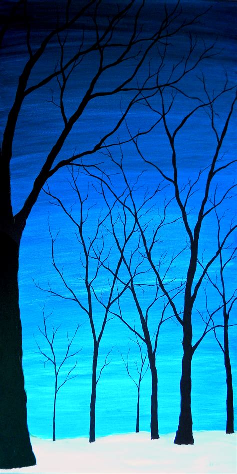 Winter Forest Painting by blablover5 on DeviantArt