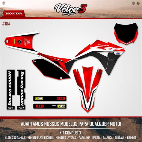 KIT GRÁFICO ADESIVO 3M HONDA CRF 230 250 BIKER Vetor3 Gráficos