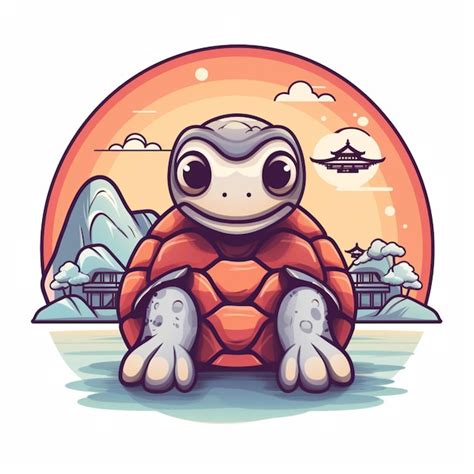 Premium Ai Image Illustration Of A Turtle Sitting On The Ground With