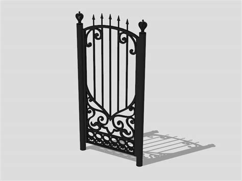 Ornamental Iron Garden Gate Sketchup 3d Model Skp File Download