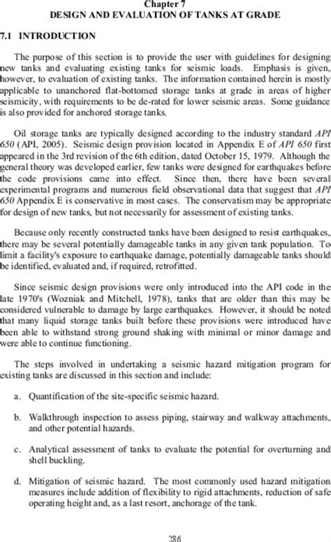 Design And Evaluation Of Tanks At Grade Books Vol No