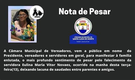 Nota De Pesar Camara Municipal De Santa Luzia Do Norte