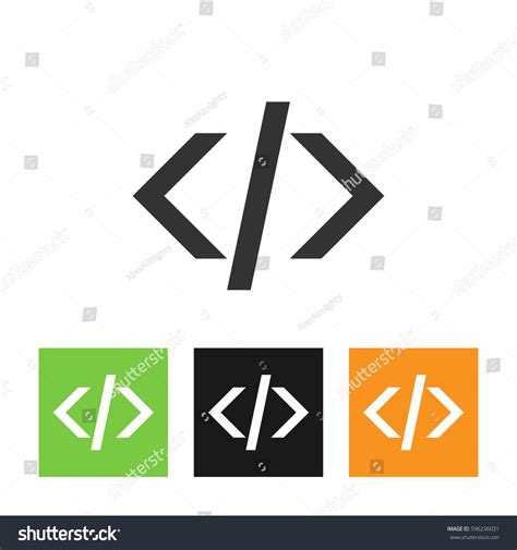 Html Code Angle Bracket Line Art Stock Vector (Royalty Free) 596236031 ...