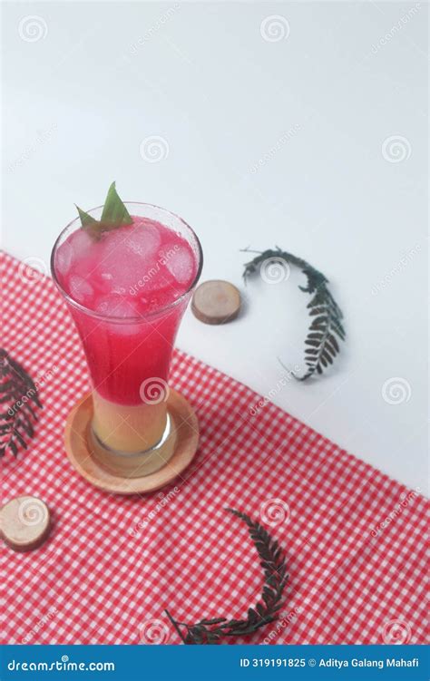 Red Soda Mixed With Milk Is A Typical Indonesian Drink Is Soda Gembira