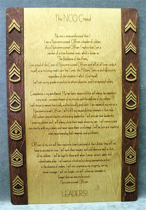 Custom Nco Creed Plaque Etsy