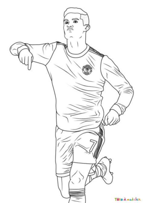 Coloriage de Ronaldo gratuit à imprimer avec Tête à modeler