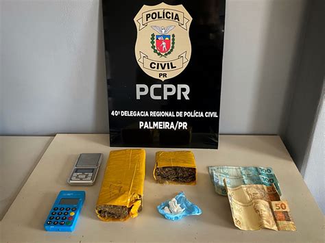 PCPR e PMPR prendem homem em flagrante por tráfico de drogas e