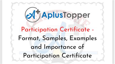 Participation Certificate | Format, Samples, Examples and Importance of ...