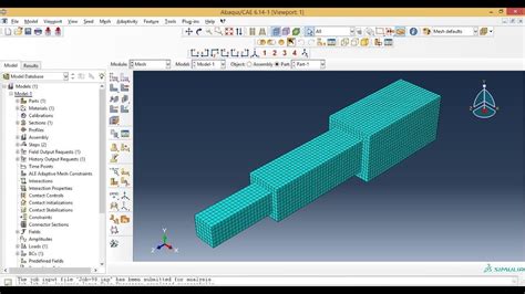 Abaqus Meshing Tutorials Meshing Of Stepped Bar In Abaqus Youtube