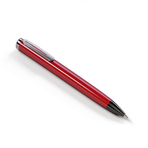 Premium Ai Image Red Pen Icon 3d Rendering On White Isolated Background