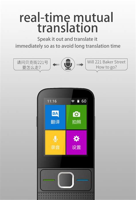 Traductor de voz sin conexión T10 dispositivo portátil inteligente de