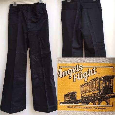 Vtg Angels Flight Pants Black Disco Bell Bottoms 32 Waist 1970s Ebay