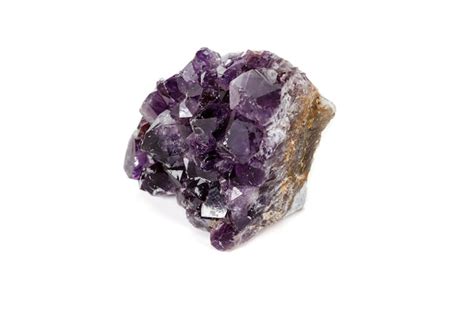 Premium Photo Amethyst Crystal Druse Macro Mineral On White