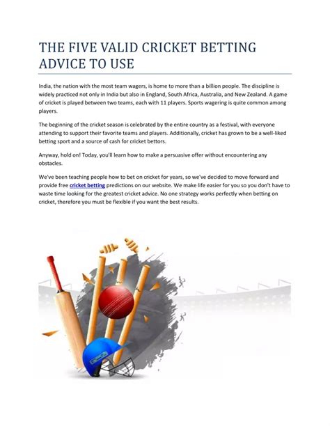 Ppt The Five Valid Cricket Betting Advice To Use Powerpoint