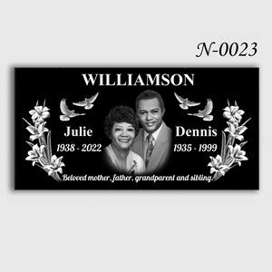 Flat Headstone X X Inches Black Granite Diamond Engraved Etsy