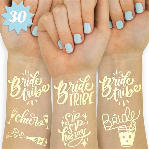 Amazon Xo Fetti 30 Bride Tribe Metallic Tattoos Bachelorette