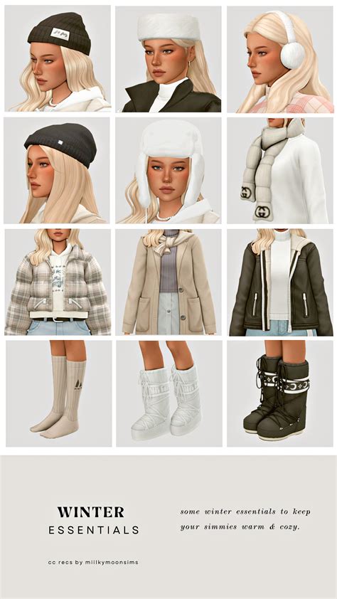 Gegesims Winter Essentials Beanie Hat Earmuffs Sims Cc