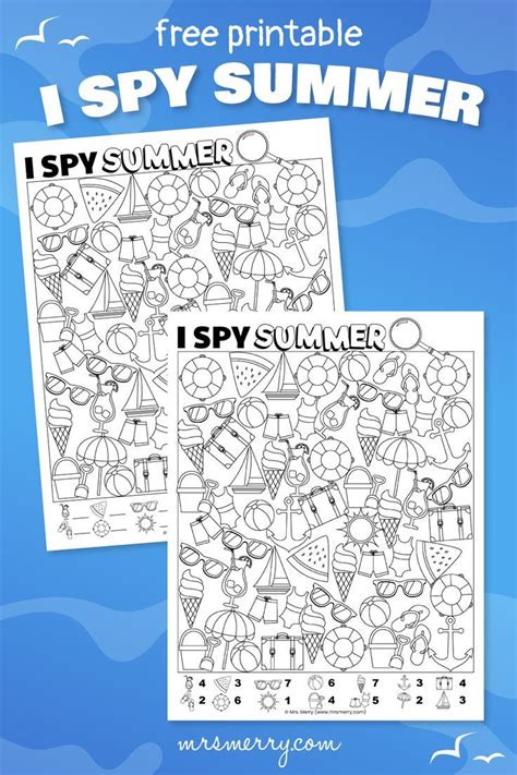 Free Printable I Spy Summer Summer Games Summer Ideas Brain Busters