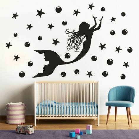 Un Lot De Stickers Muraux Toile De Mer Bulles Sir Ne Decoration Murale