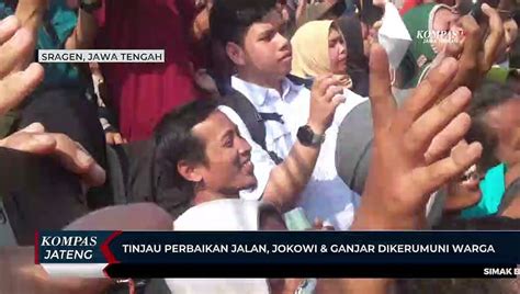 Tinjau Perbaikan Jalan Jokowi Dan Ganjar Dikerumuni Warga Video