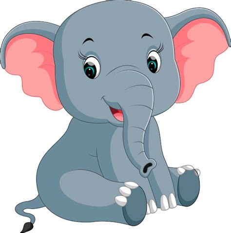 Dessin Anim Mignon L Phant Vecteur Premium