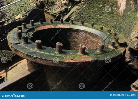 Old Rusty Round Flange With Bolts Cut Stock Photo Image Of Flange